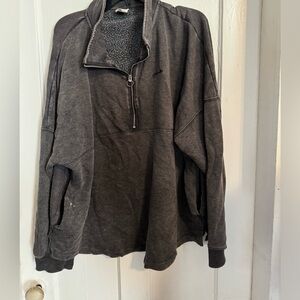 Victoria’s Secret distressed half zip pullover black distressed wash